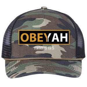 Jewish Hebrew Obeyah Obey Yah Clothing Retro Rope Trucker Hat Cap