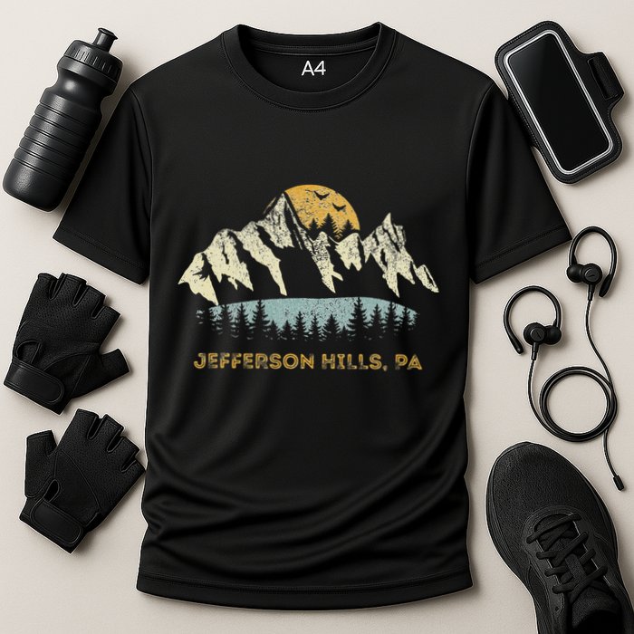 Jefferson Hills Pa Mountain Sunset Design Cooling Performance Crew T-Shirt