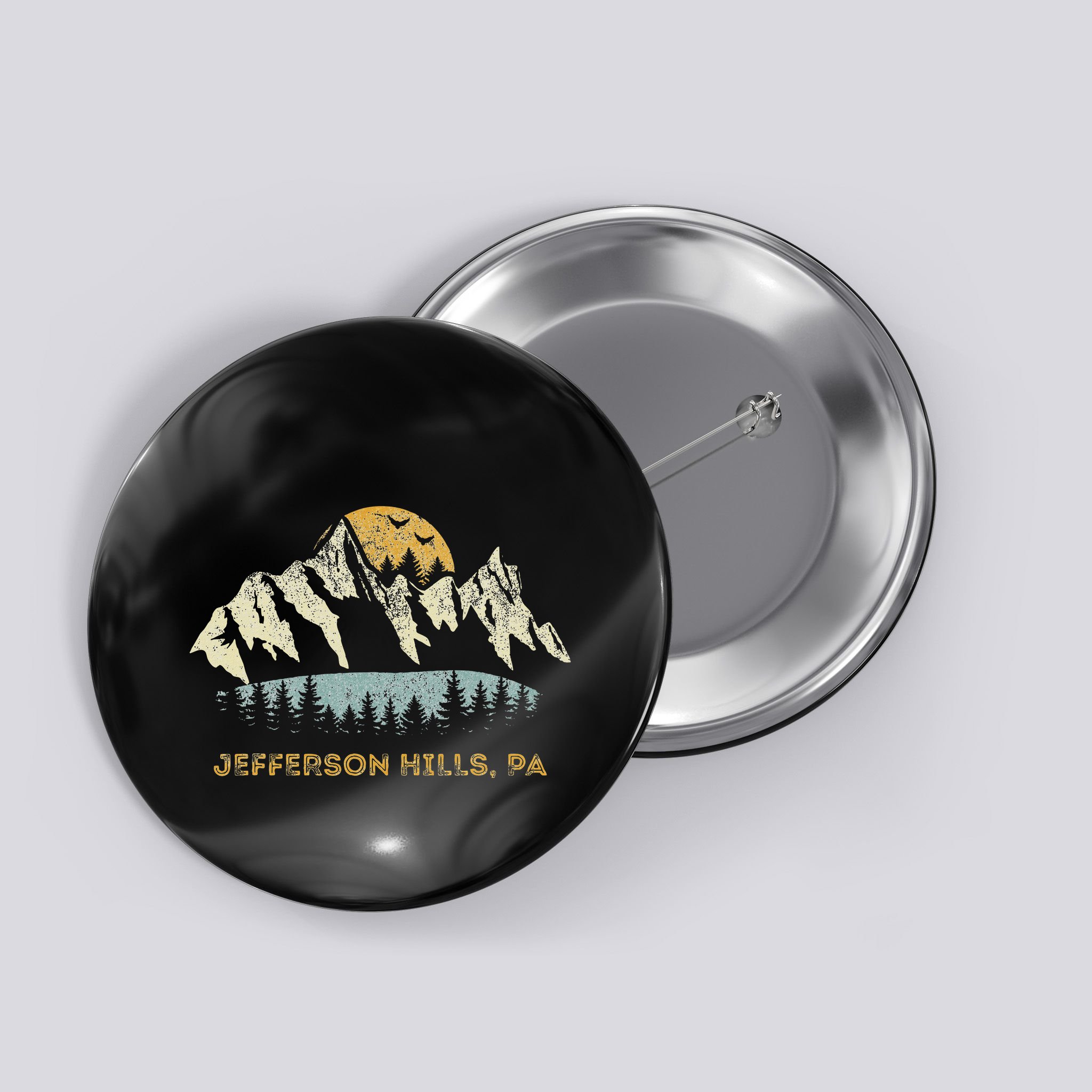 Jefferson Hills Pa Mountain Sunset Design Button