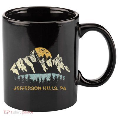 Jefferson Hills Pa Mountain Sunset Design 11oz C Handle Ceramic Mug