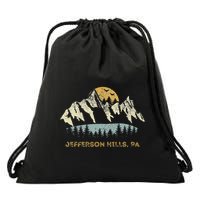 Jefferson Hills Pa Mountain Sunset Design Drawstring Bag