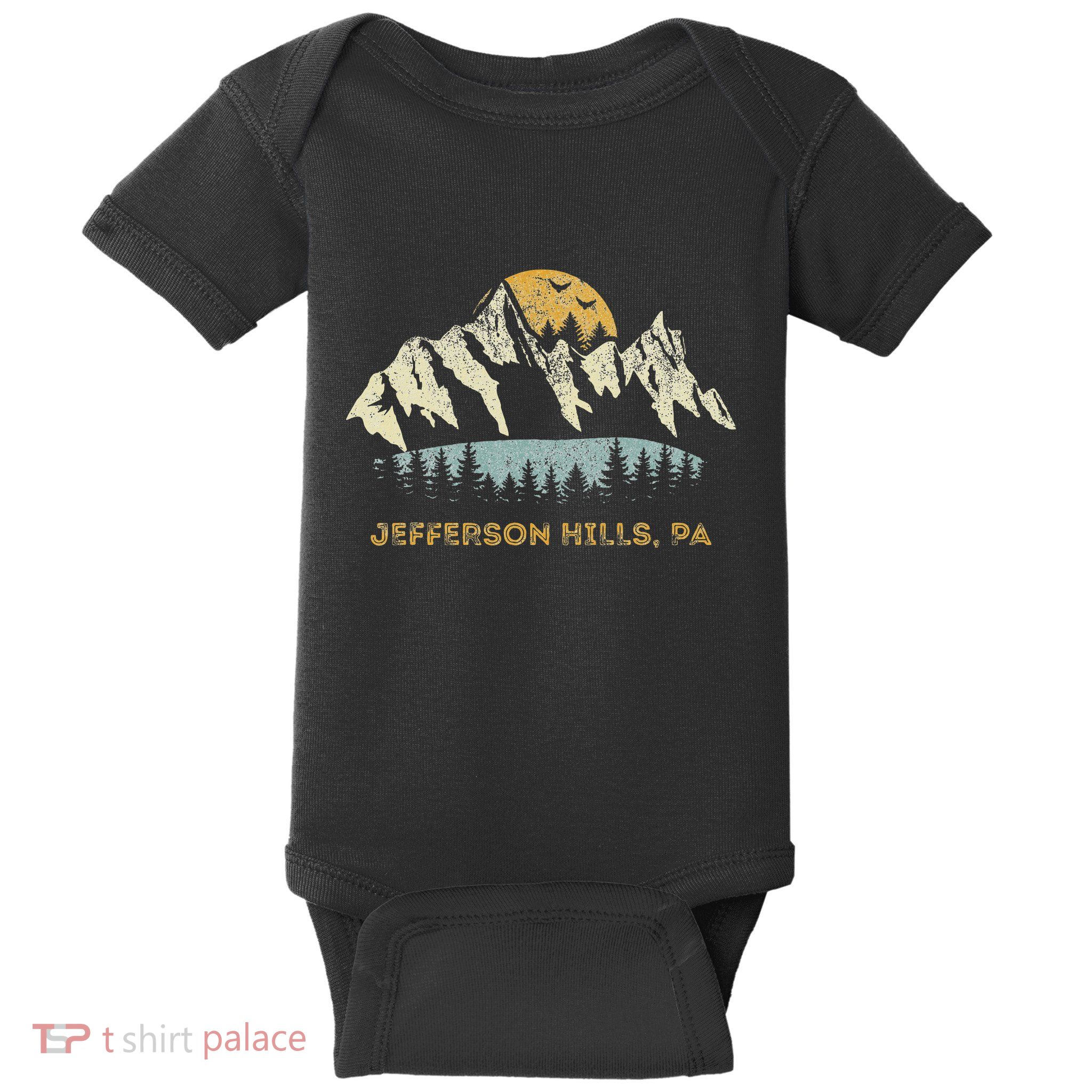 Jefferson Hills Pa Mountain Sunset Design Baby Bodysuit