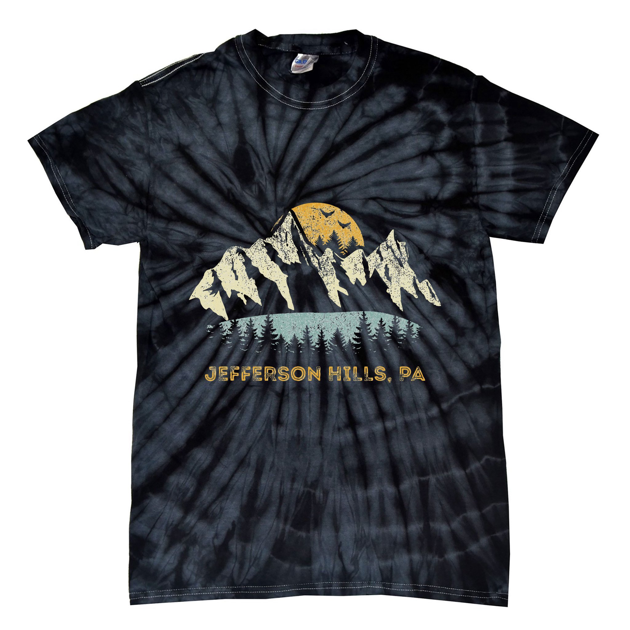 Jefferson Hills Pa Mountain Sunset Design Tie-Dye T-Shirt