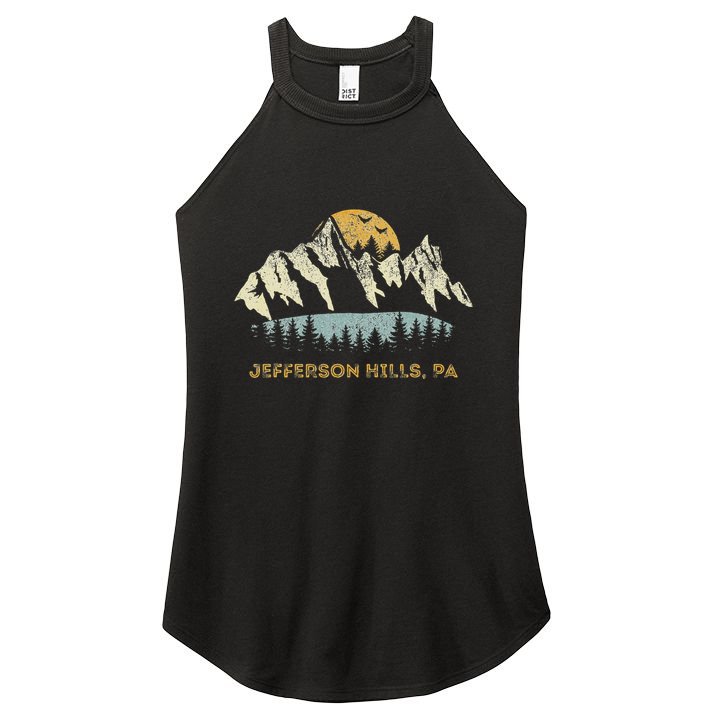 Jefferson Hills Pa Mountain Sunset Design Women's Perfect Tri Rocker Tank
