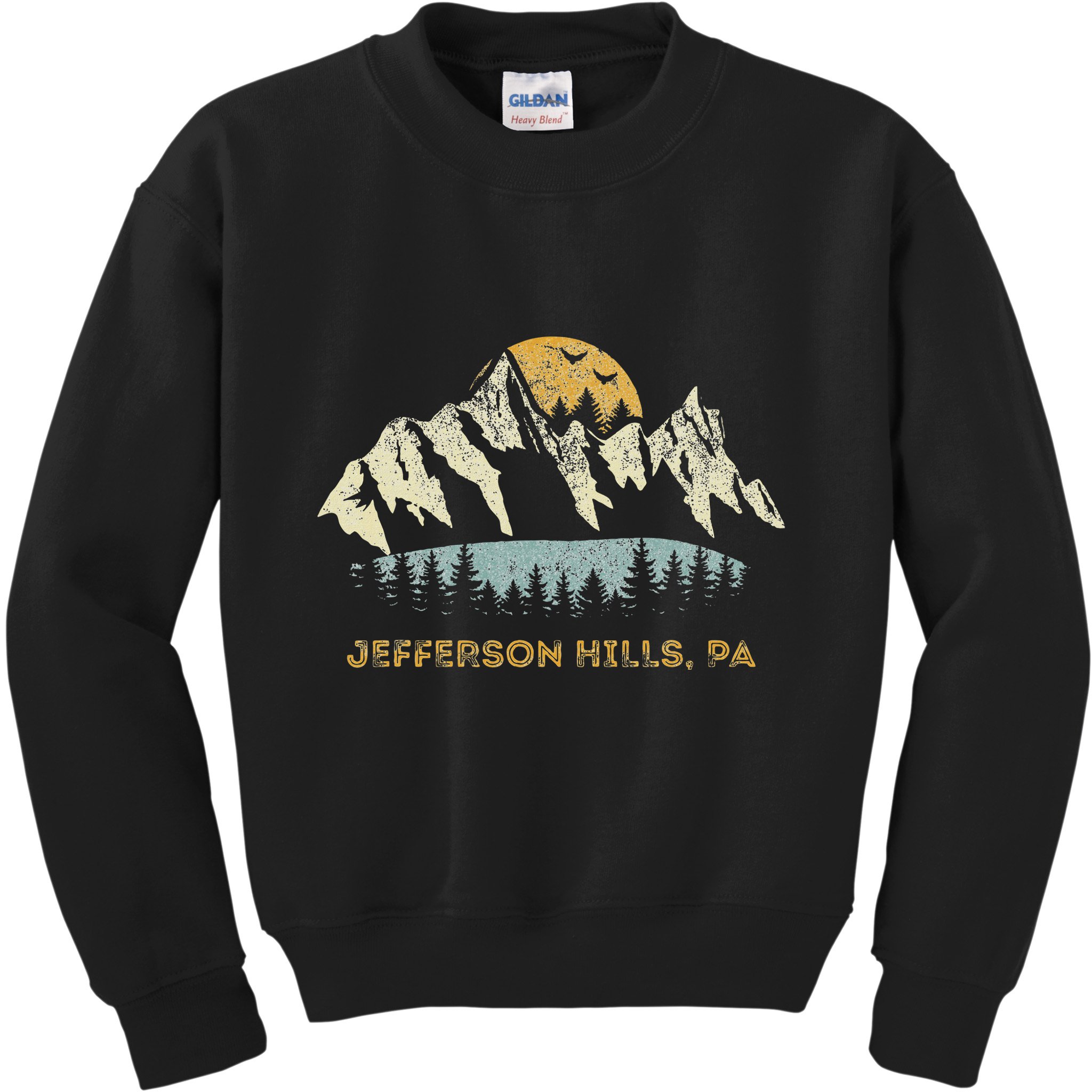 Jefferson Hills Pa Mountain Sunset Design Kids Sweatshirt