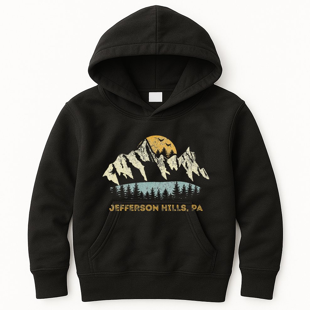 Jefferson Hills Pa Mountain Sunset Design Kids Hoodie