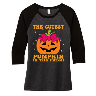 JackOLantern Halloween Pumpkin Unicorn Cute Women's Tri-Blend 3/4-Sleeve Raglan Shirt