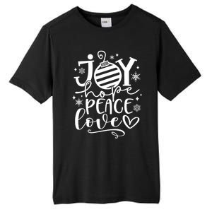 Joy Hope Peace With Love Snowflakes Christmas Xmas Vibe Cute Gift Tall Fusion ChromaSoft Performance T-Shirt