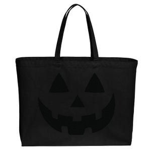 JackOLantern Halloween Pumpkin Face Cotton Canvas Jumbo Tote