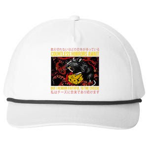 Japanese Horror Rat Retro Countless Horrors Await Snapback Five-Panel Rope Hat