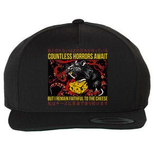 Japanese Horror Rat Retro Countless Horrors Await Wool Snapback Cap