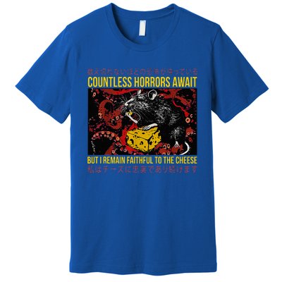 Japanese Horror Rat Retro Countless Horrors Await Premium T-Shirt