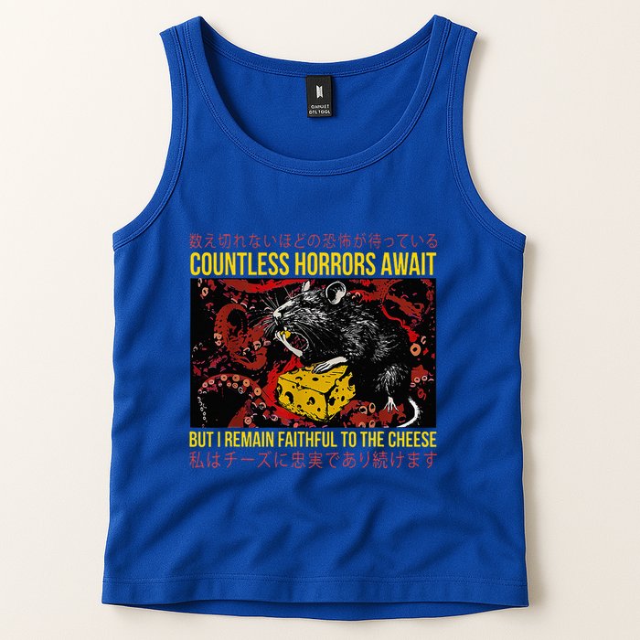 Japanese Horror Rat Retro Countless Horrors Await Tank Top