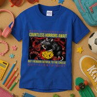 Japanese Horror Rat Retro Countless Horrors Await Kids T-Shirt