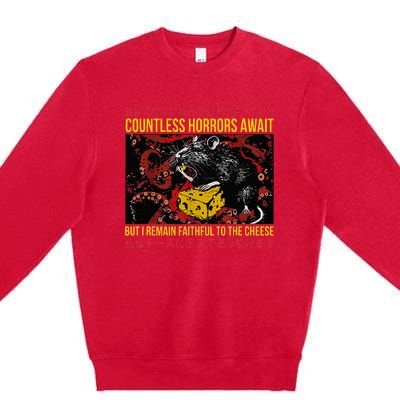 Japanese Horror Rat Retro Countless Horrors Await Premium Crewneck Sweatshirt