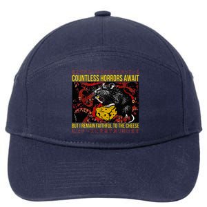 Japanese Horror Rat Retro Countless Horrors Await 7-Panel Snapback Hat