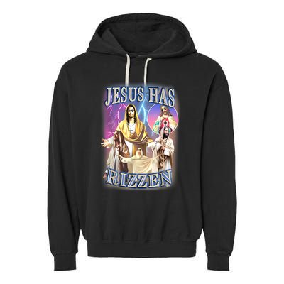 Jesus Has Rizzen Garment-Dyed Fleece Hoodie