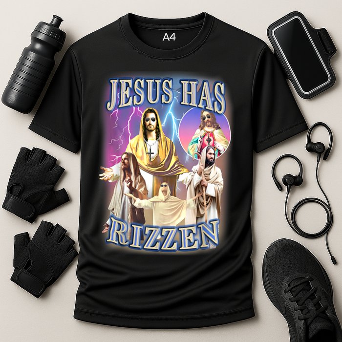 Jesus Has Rizzen Cooling Performance Crew T-Shirt