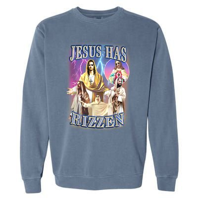 Jesus Has Rizzen Garment-Dyed Sweatshirt