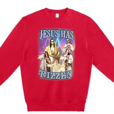 Jesus Has Rizzen Premium Crewneck Sweatshirt