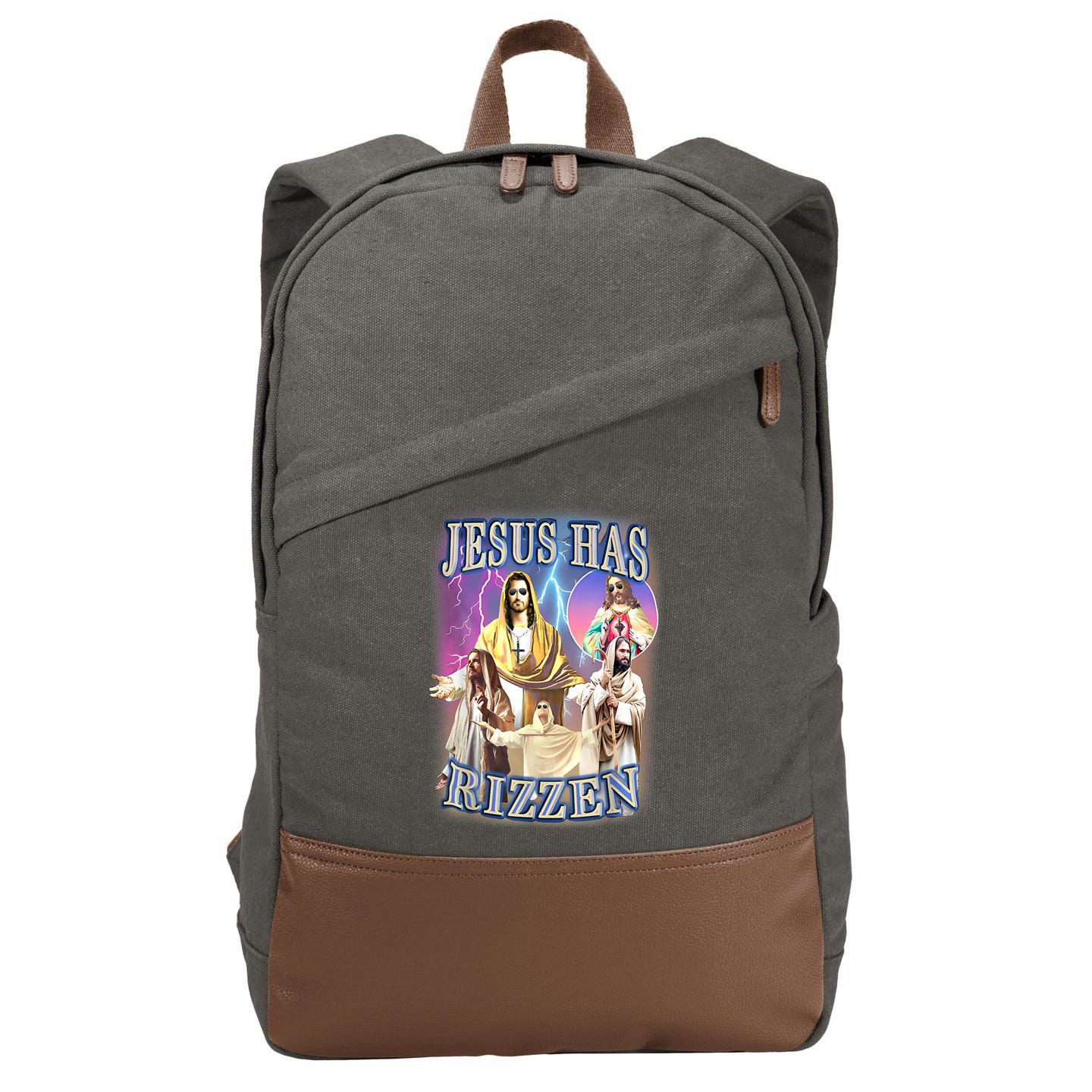 Jesus Has Rizzen Cotton Canvas Backpack
