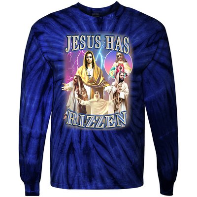 Jesus Has Rizzen Tie-Dye Long Sleeve Shirt