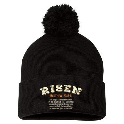 Jesus Has Risen Christian Easter Resurrection .Png Pom Pom 12in Knit Beanie