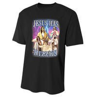 Jesus Has Rizzen Performance Sprint T-Shirt