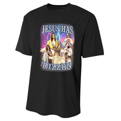 Jesus Has Rizzen Performance Sprint T-Shirt