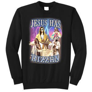 Jesus Has Rizzen Tall Sweatshirt