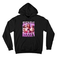 Jesus Has Rizzen Vintage Christian Jesus Playing Basketball Hoodie