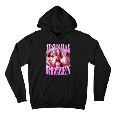 Jesus Has Rizzen Vintage Christian Jesus Playing Basketball Hoodie