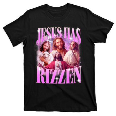 Jesus Has Rizzen Vintage Christian Jesus Playing Basketball T-Shirt