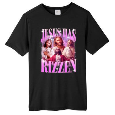 Jesus Has Rizzen Vintage Christian Jesus Playing Basketball Tall Fusion ChromaSoft Performance T-Shirt