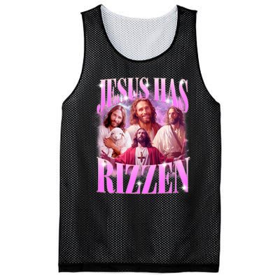 Jesus Has Rizzen Vintage Christian Jesus Playing Basketball Mesh Reversible Basketball Jersey Tank