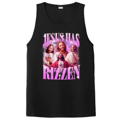 Jesus Has Rizzen Vintage Christian Jesus Playing Basketball PosiCharge Competitor Tank