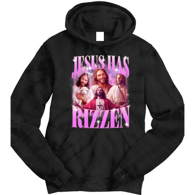 Jesus Has Rizzen Vintage Christian Jesus Playing Basketball Tie Dye Hoodie