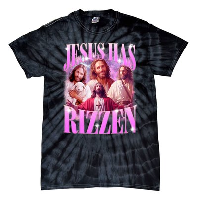 Jesus Has Rizzen Vintage Christian Jesus Playing Basketball Tie-Dye T-Shirt