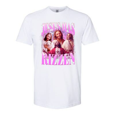 Jesus Has Rizzen Vintage Christian Jesus Playing Basketball Softstyle CVC T-Shirt