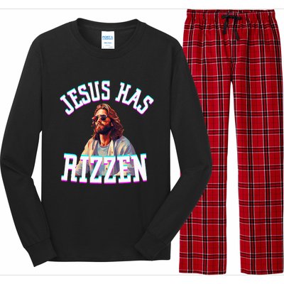 Jesus Has Rizzen Christian Novelty Jesus Christ Long Sleeve Pajama Set