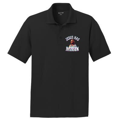 Jesus Has Rizzen Christian Novelty Jesus Christ PosiCharge RacerMesh Polo