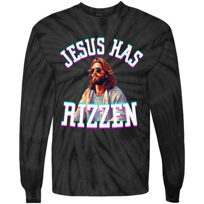 Jesus Has Rizzen Christian Novelty Jesus Christ Tie-Dye Long Sleeve Shirt