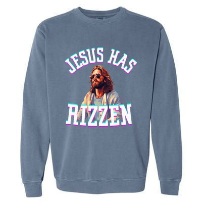 Jesus Has Rizzen Christian Novelty Jesus Christ Garment-Dyed Sweatshirt