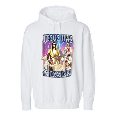 Jesus Has Rizzen Garment-Dyed Fleece Hoodie