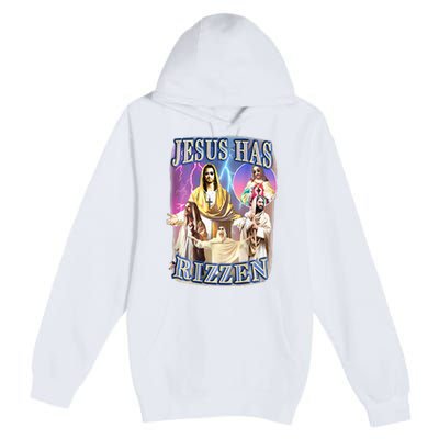 Jesus Has Rizzen Premium Pullover Hoodie