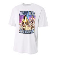 Jesus Has Rizzen Performance Sprint T-Shirt