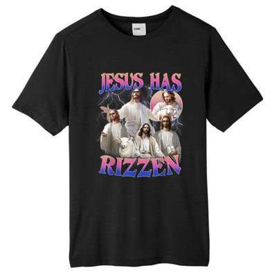 Jesus Has Rizzen He Is Risen Easter Day Christian Tall Fusion ChromaSoft Performance T-Shirt