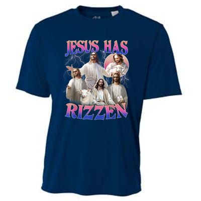 Jesus Has Rizzen He Is Risen Easter Day Christian Cooling Performance Crew T-Shirt