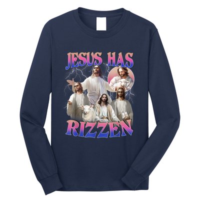 Jesus Has Rizzen He Is Risen Easter Day Christian Long Sleeve Shirt