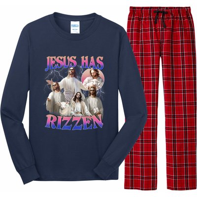 Jesus Has Rizzen He Is Risen Easter Day Christian Long Sleeve Pajama Set